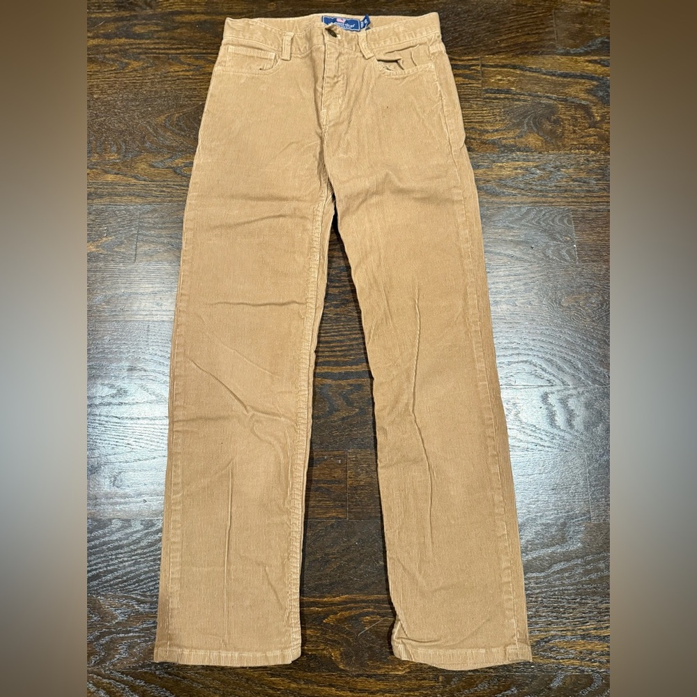New Vineyard Vines Boy’s Sz 12 Brown Corduroy Pants w Adjustable Waist Tabs - Picture 1 of 5
